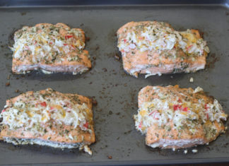 Crab Stuff Salmon Recipe – Paleo Style crab stuffed salmon