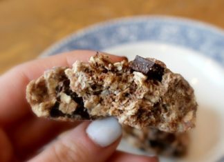 A Single Serving Chocolate Chip Oatmeal Cookie