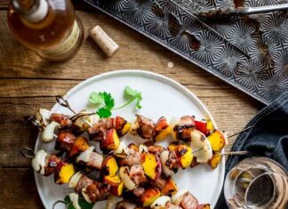 Game Day Delight: 4-Ingredient Pork & Peach Kebabs for Busy Fulshear Families pork peach kebab gameday fulshear